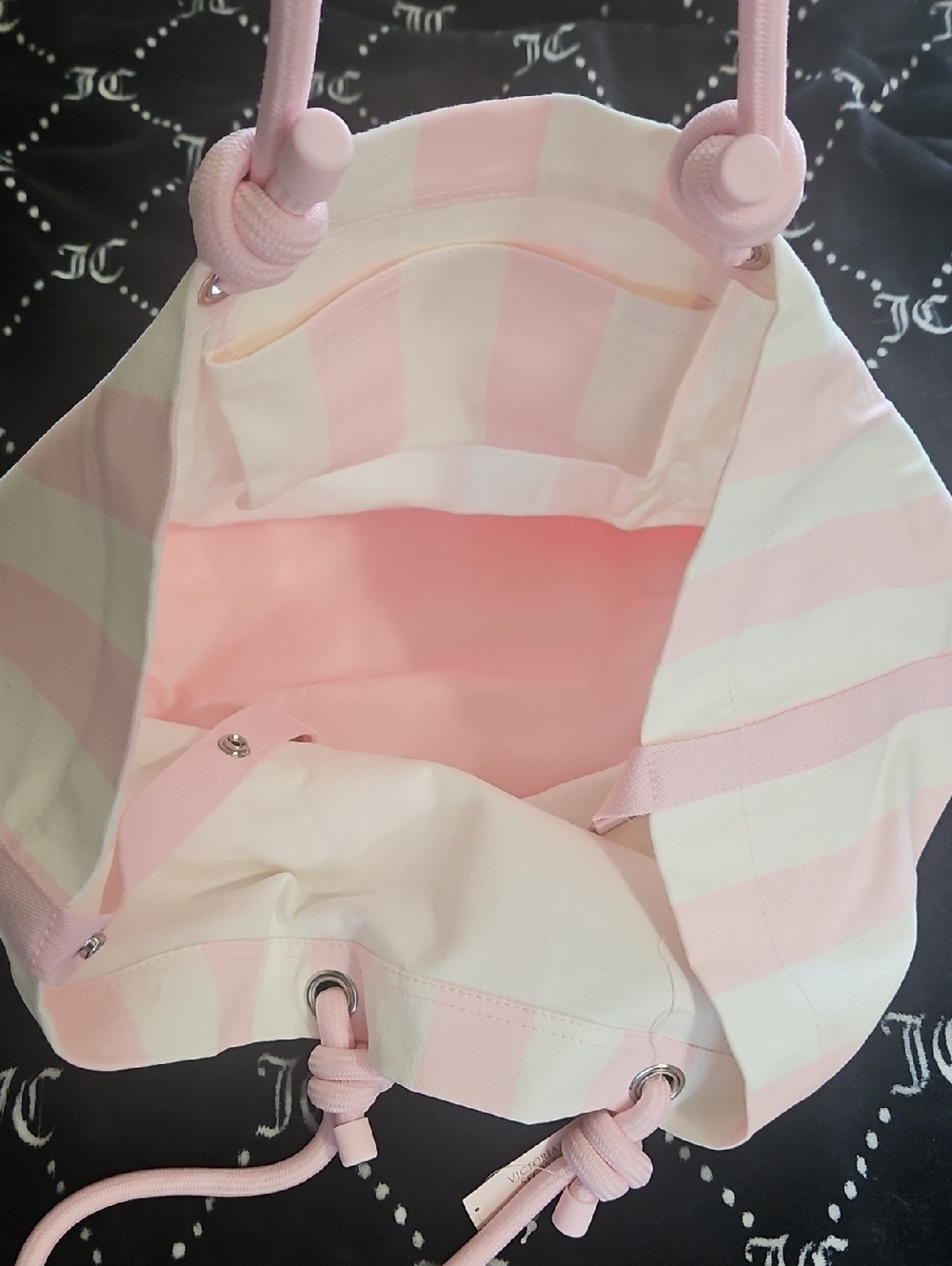 Victoria's Secret Heritage Stripe Rope Handle Tote Bag NEW SEALED MSRP $49.95 - Picture 5 of 14